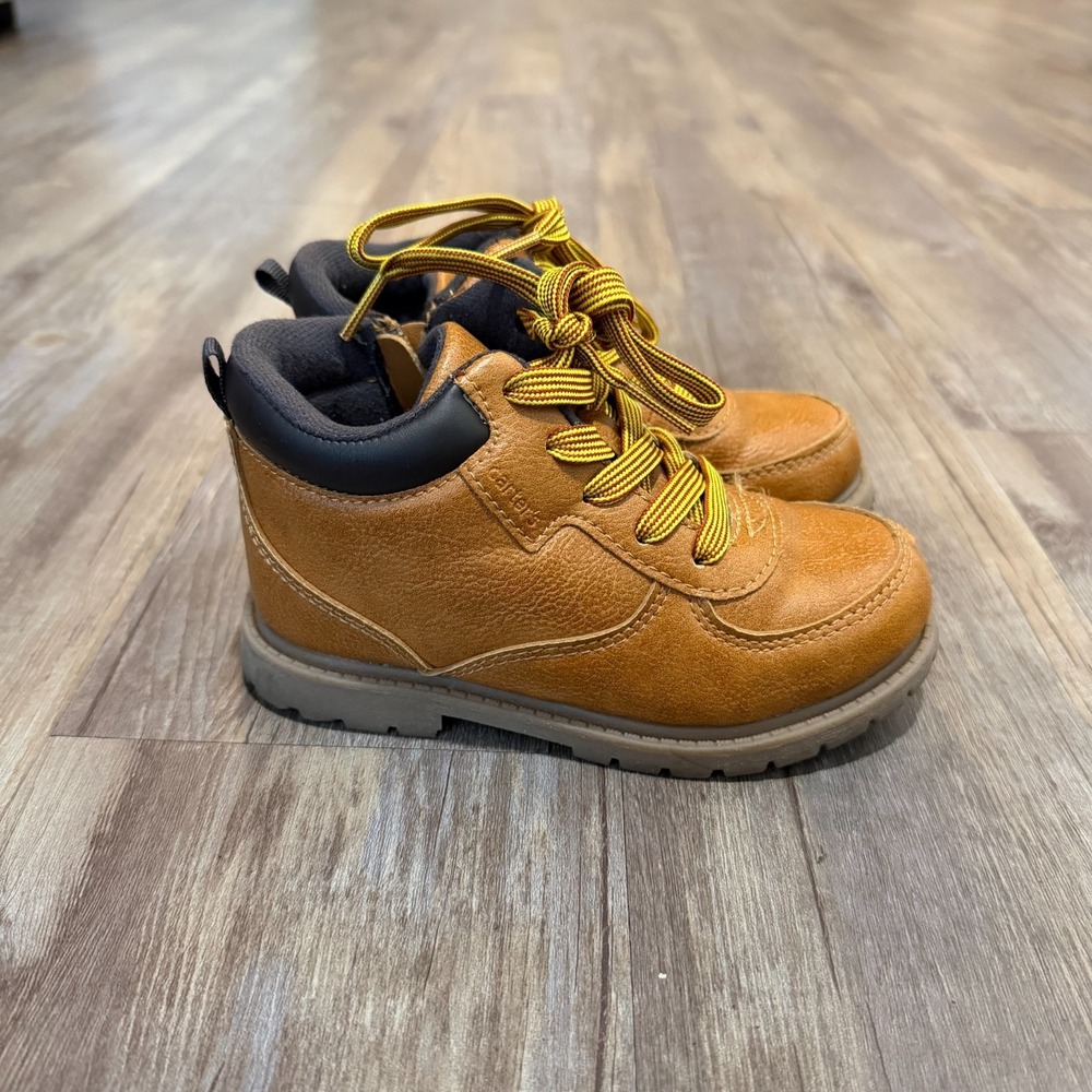 Carter's‎ Boston Kids Boots 11M Brown Leather Lace Up Casual Ankle Hiking Boots